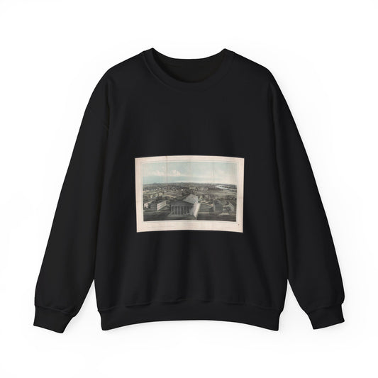 Philadelphia, from Girard College-1850 / J. W. Hill & Smith, del. ;  lith. par B. F. Smith Jr. ; printed in tints by F. Michelin. Black Heavy Blend Adult Crew Neck SweatShirt