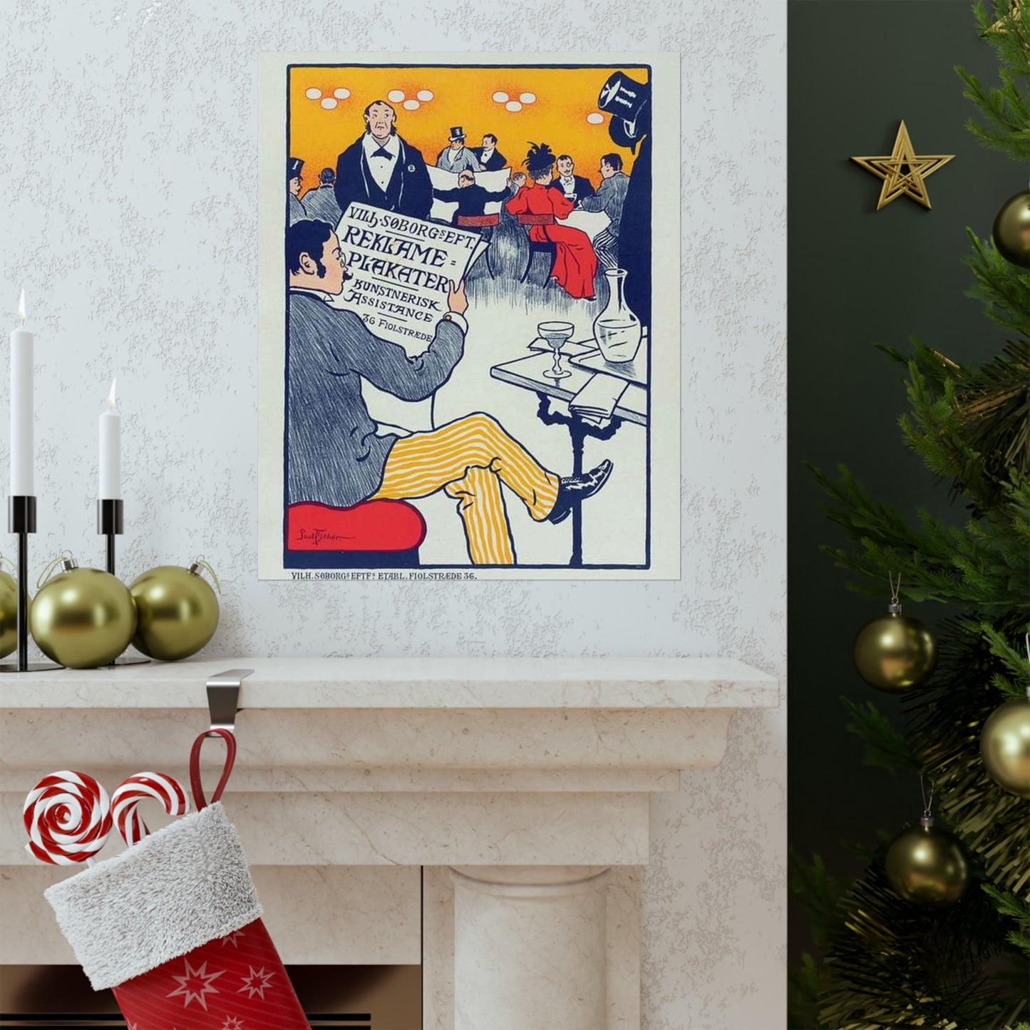 Affiche danoise pour les "Affiches artistiques Wilh. Söborg". High Quality Matte Wall Art Poster for Home, Office, Classroom