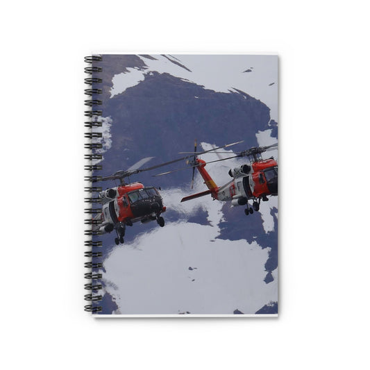 Two Coast Guard Air Station Sitka MH-60 Jayhawk helicopter Spiral Bound Ruled Notebook with Printed Cover