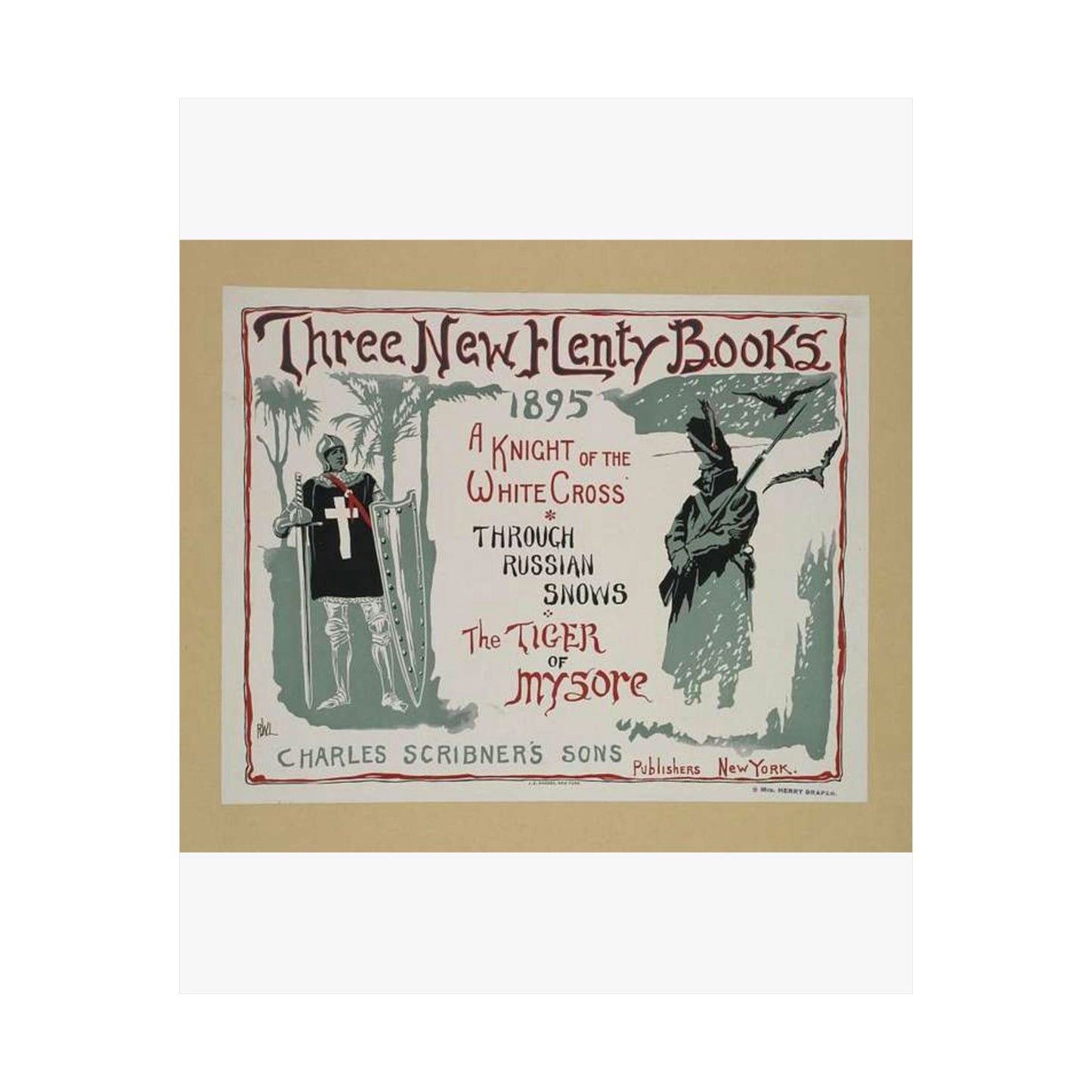Three new Henty books., Art Nouveau Poster High Quality Matte Wall Art Poster for Home, Office, Classroom