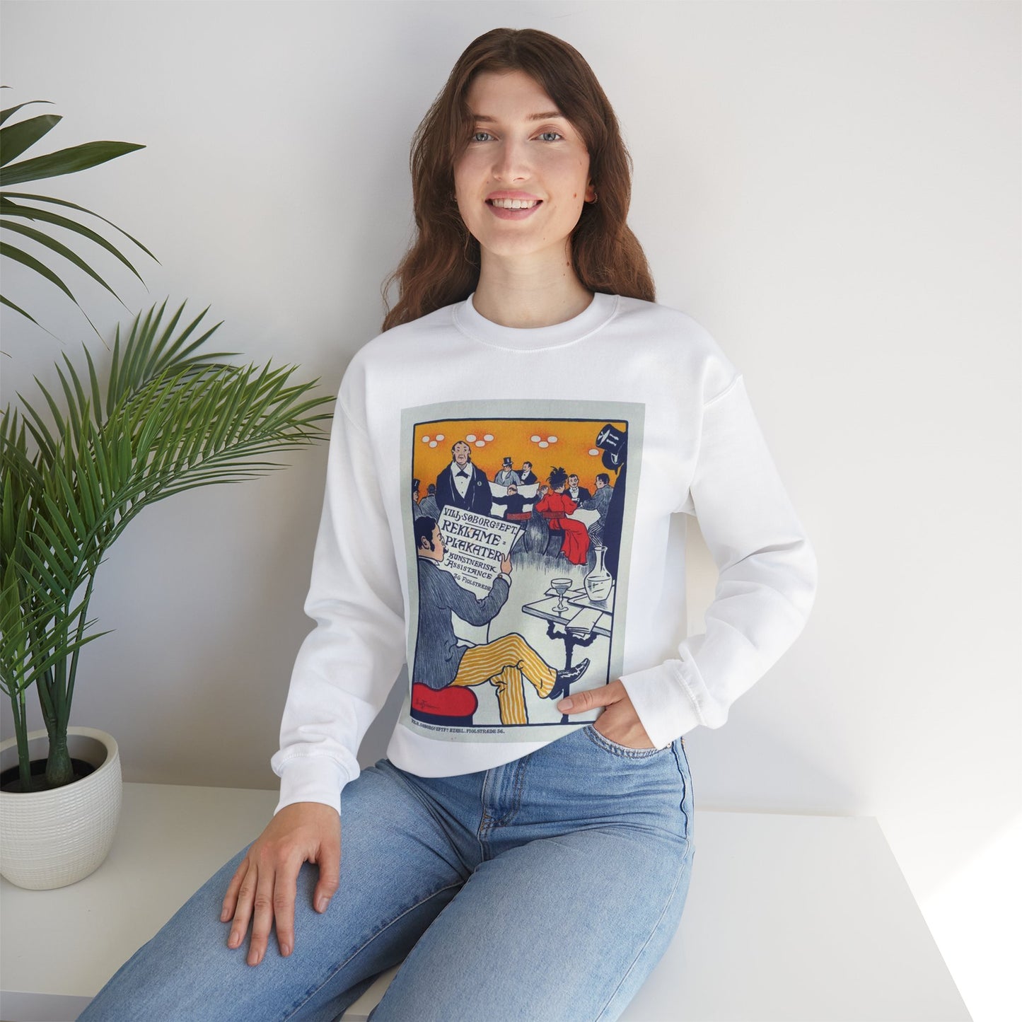 Affiche danoise pour les "Affiches artistiques Wilh. Söborg". White Heavy Blend Adult Crew Neck SweatShirt