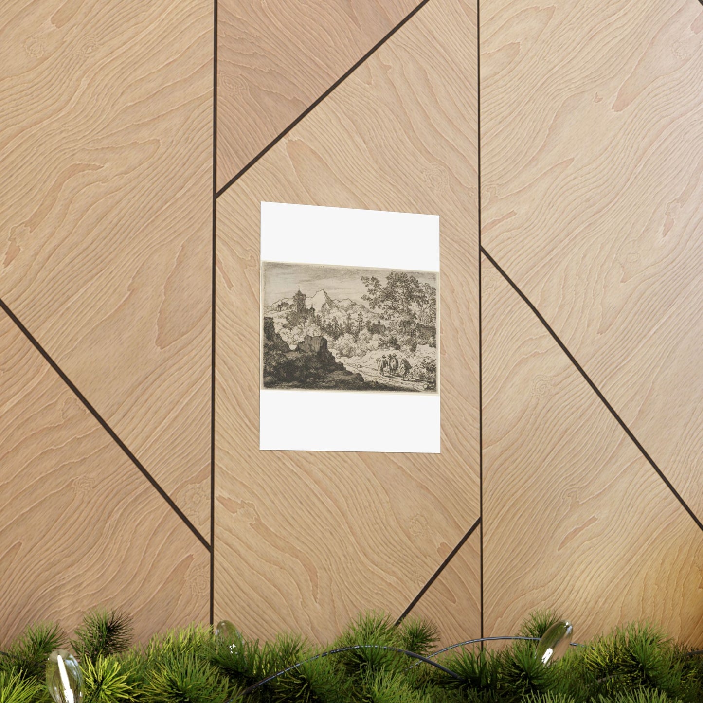 The Three Men and the Porter - Public domain dedication. Metropolitan Museum of Art image. High Quality Matte Wall Art Poster for Home, Office, Classroom