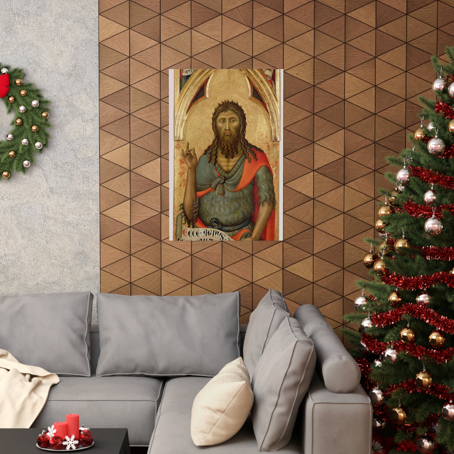 Luca di Tommè (Italian, active 1355 - 1389) - Saint John the Baptist - Google Art Project High Quality Matte Wall Art Poster for Home, Office, Classroom