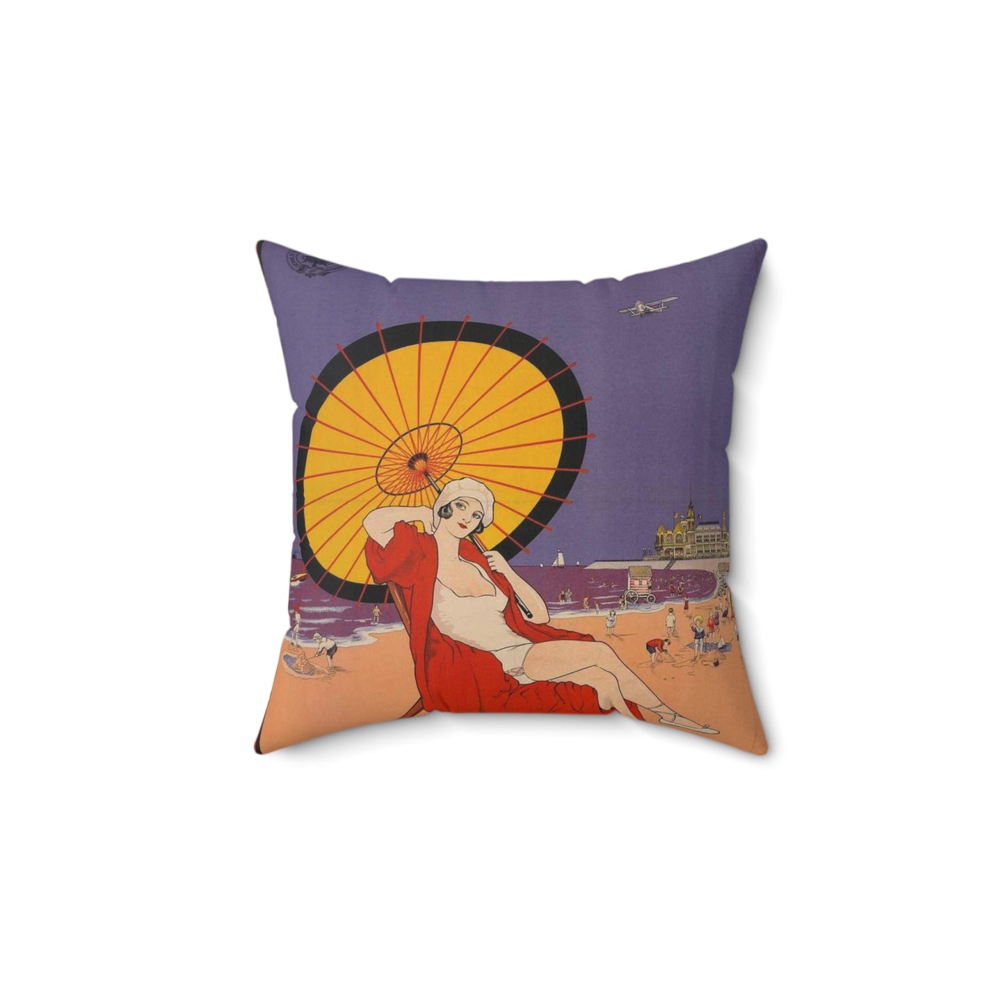 Ostende Belgique - Reine des Plages Decorative Accent Square Pillow