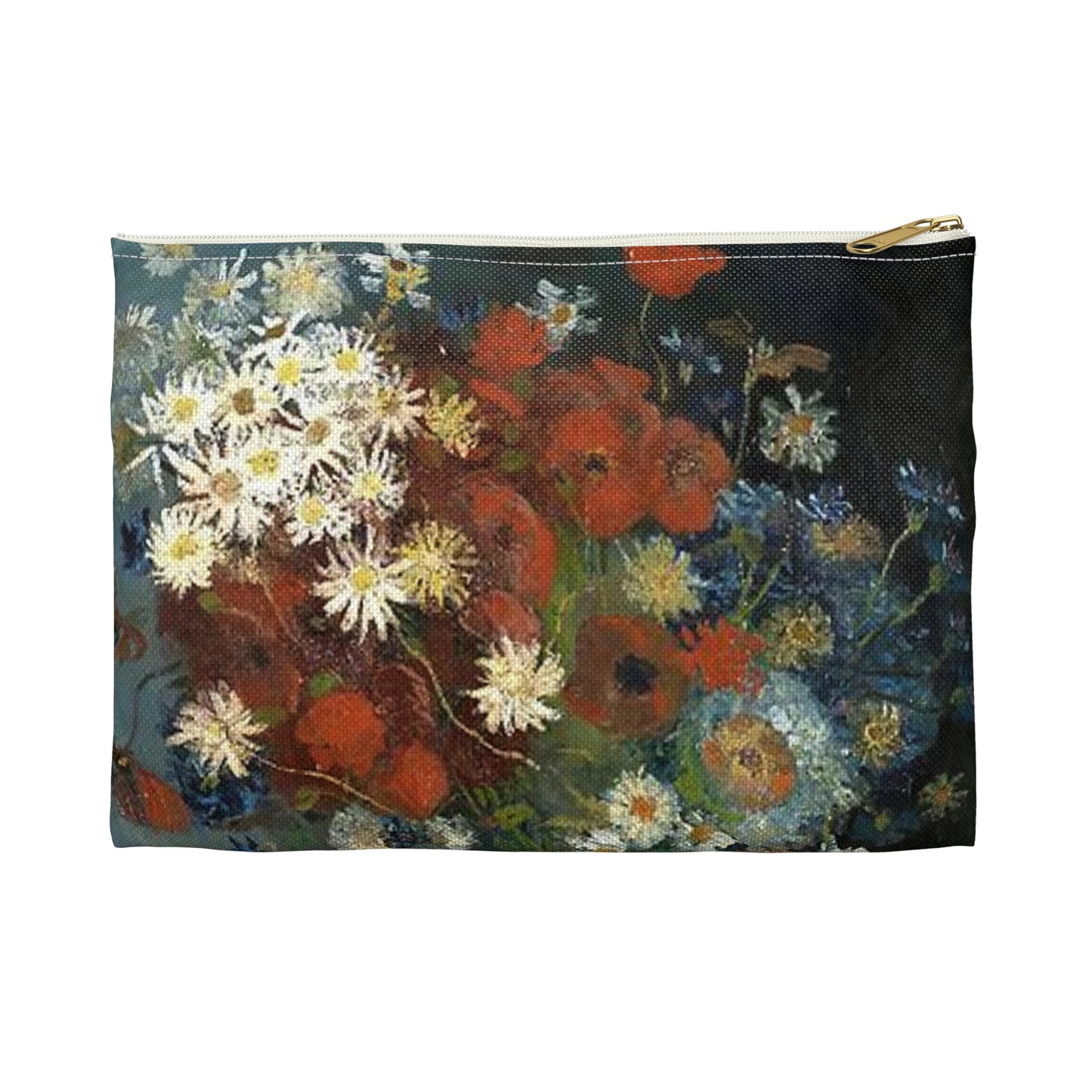 Still life with meadow flowers and roses Van Gogh 1886 Large Organizer Pouch with Black Zipper