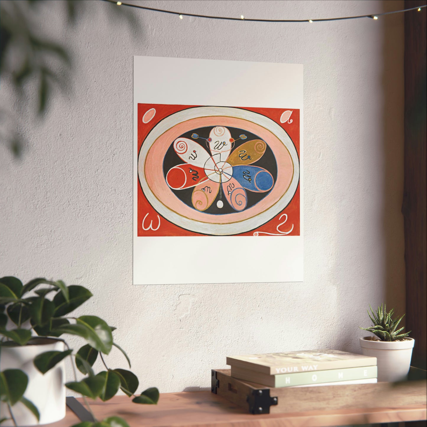 A painting of a colorful flower with writing on it Hilma af Klint - no date - Untitled High Quality Matte Wall Art Poster for Home, Office, Classroom