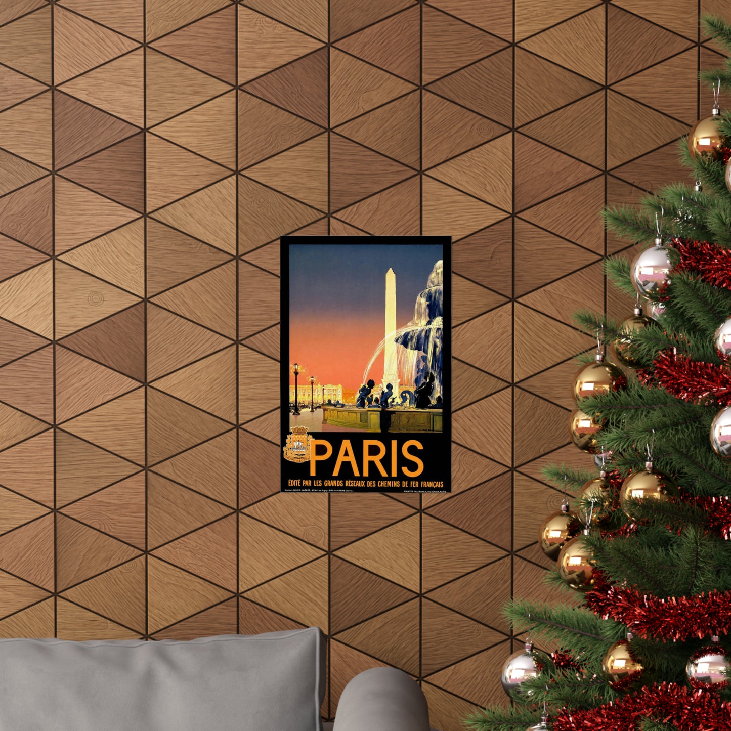 Paris. Vintage Travel Poster. - Art Deco public domain image High Quality Matte Wall Art Poster for Home, Office, Classroom