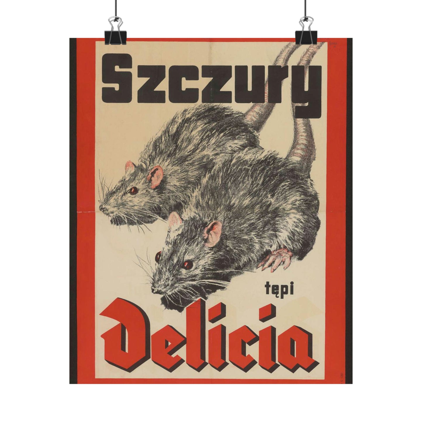 1940s poster - Szczury tępi Delicia High Quality Matte Wall Art Poster for Home, Office, Classroom