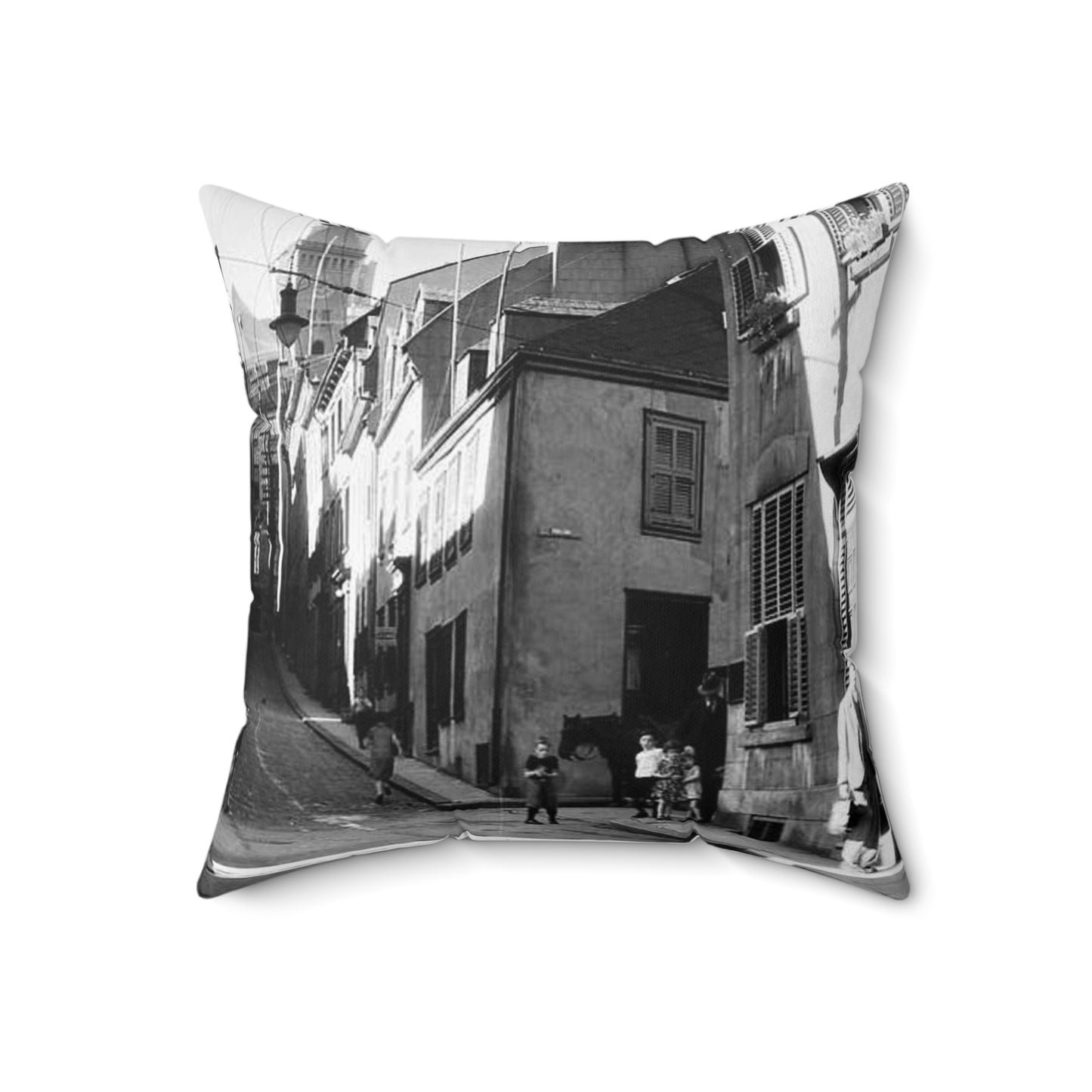 Rue St-Flavien, Quebec City, 1932 Decorative Accent Square Pillow