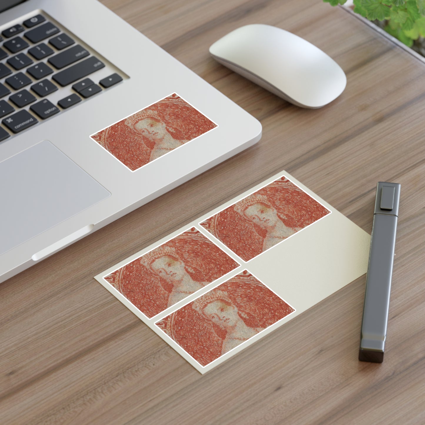 Issued one penny 'Full-Face Queen' [Chalon Head] definitive stamp Laminated UV Protective Vinyl Stickers