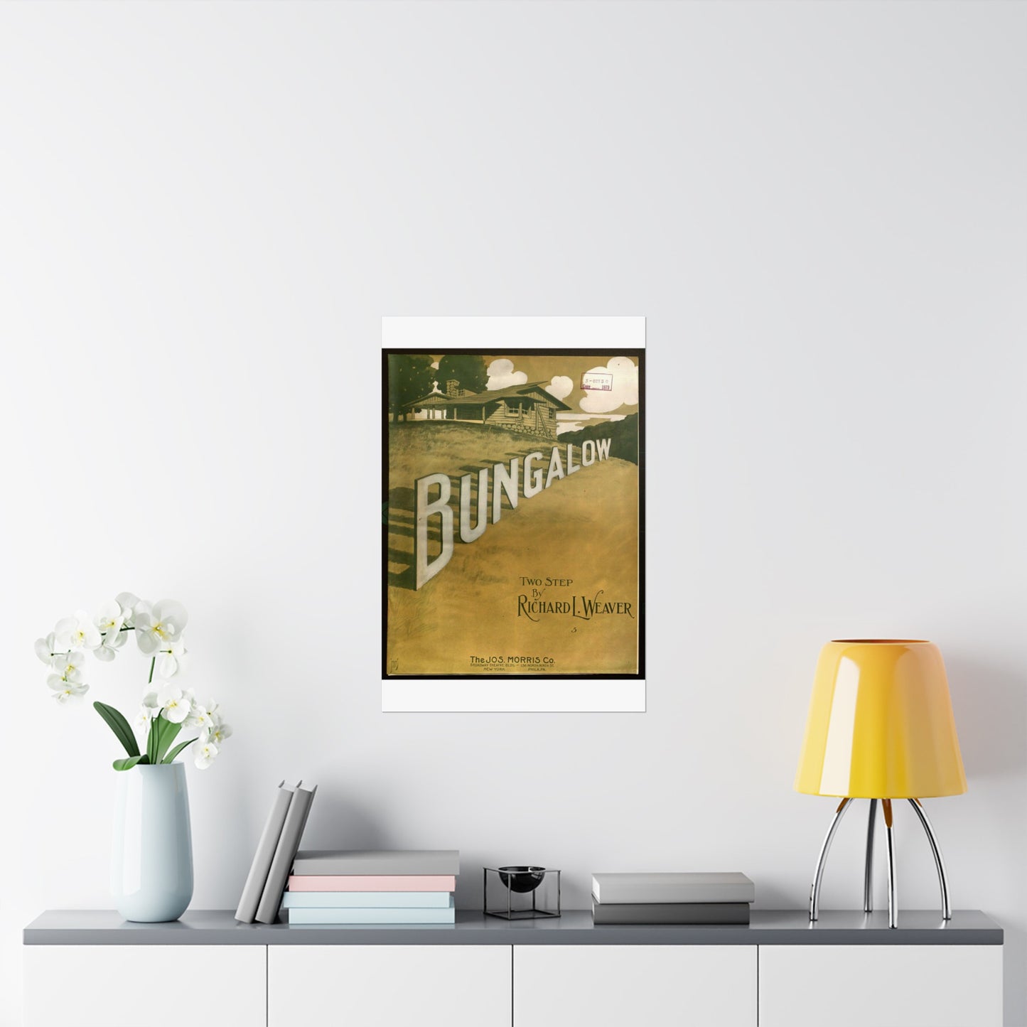 Bungalow, musical notation - Public domain American sheet music High Quality Matte Wall Art Poster for Home, Office, Classroom