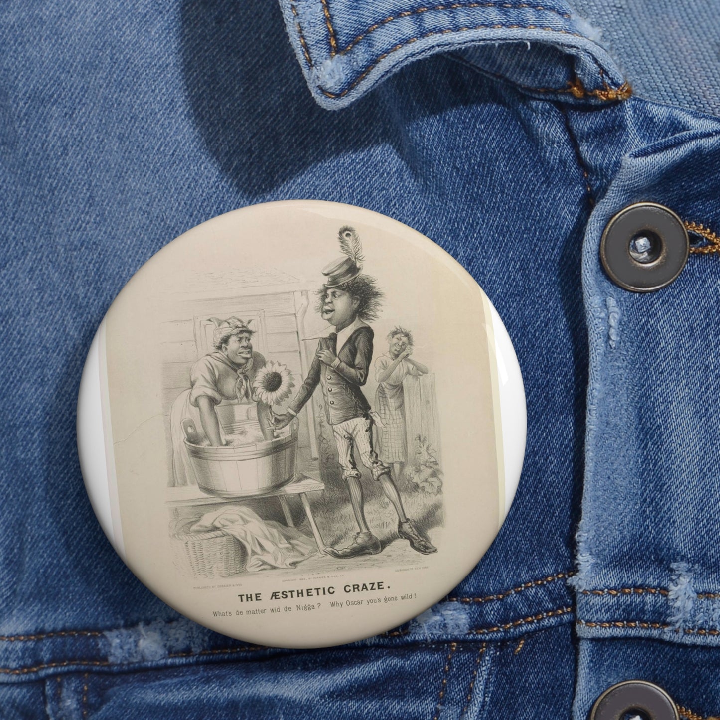 The aesthetic craze - Print, Library of Congress collection Pin Buttons with Crisp Design