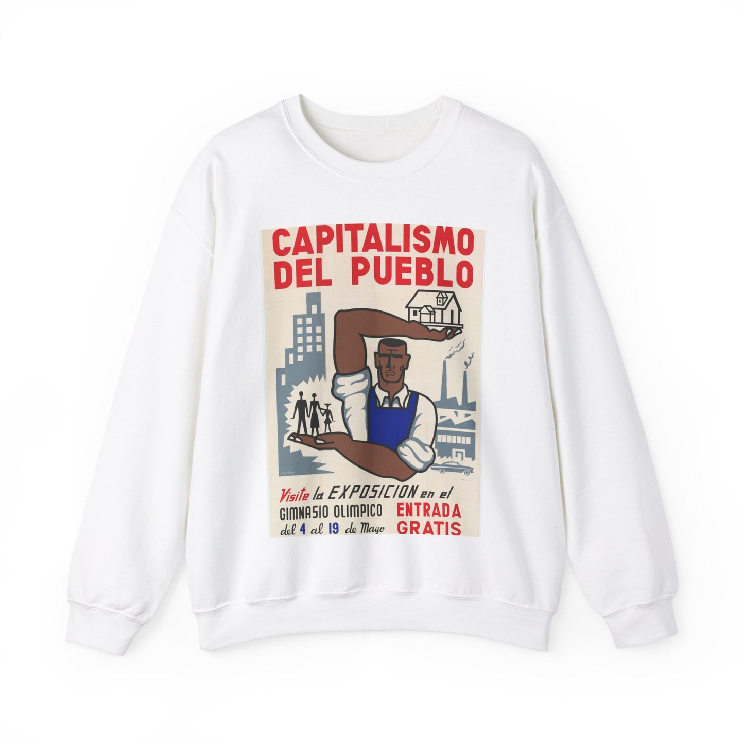 People's Capitalism Poster, United States information service propaganda White Heavy Blend Adult Crew Neck SweatShirt