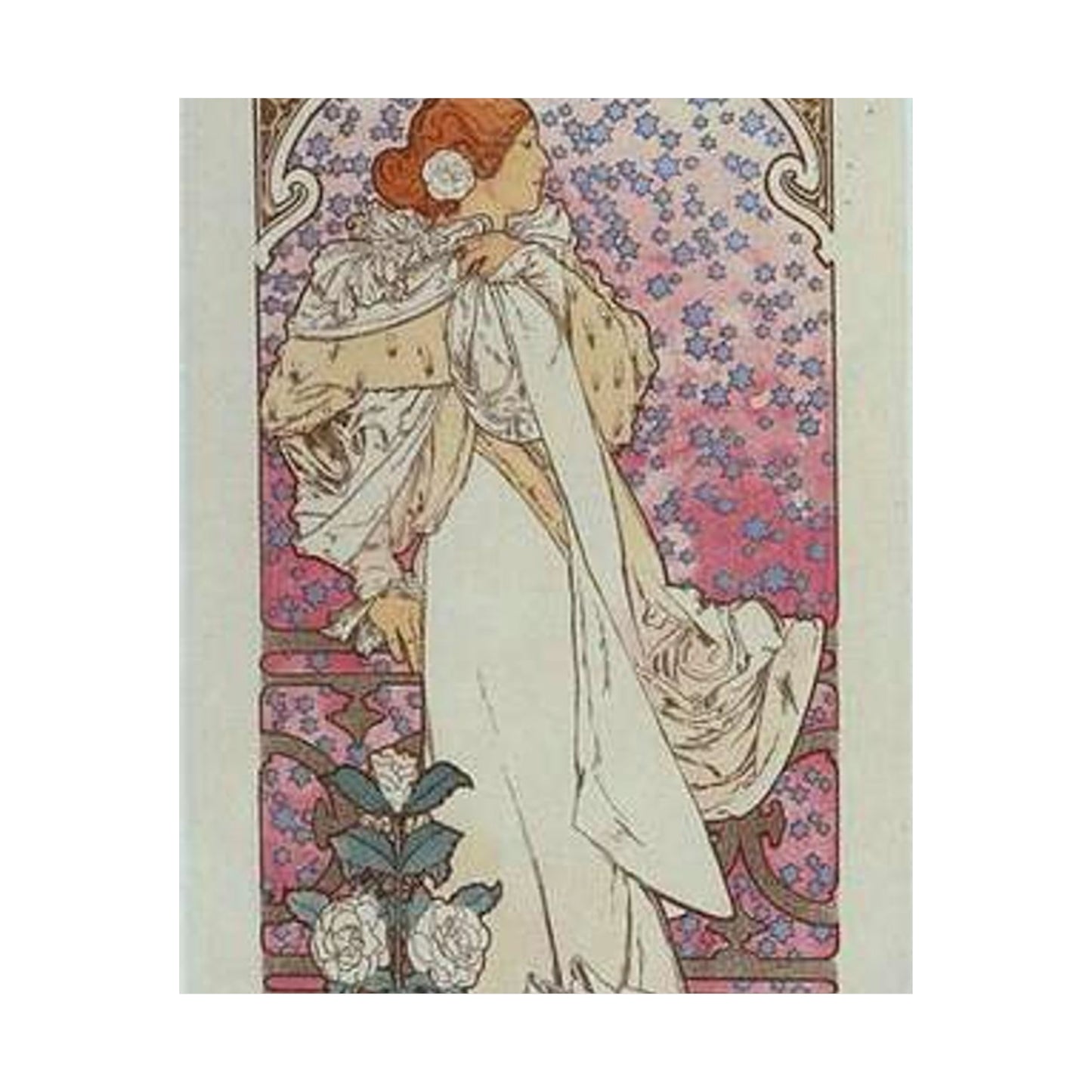 Affiche pour le Théâtre de la Renaissance, "la Dame aux Camélias". High Quality Matte Wall Art Poster for Home, Office, Classroom