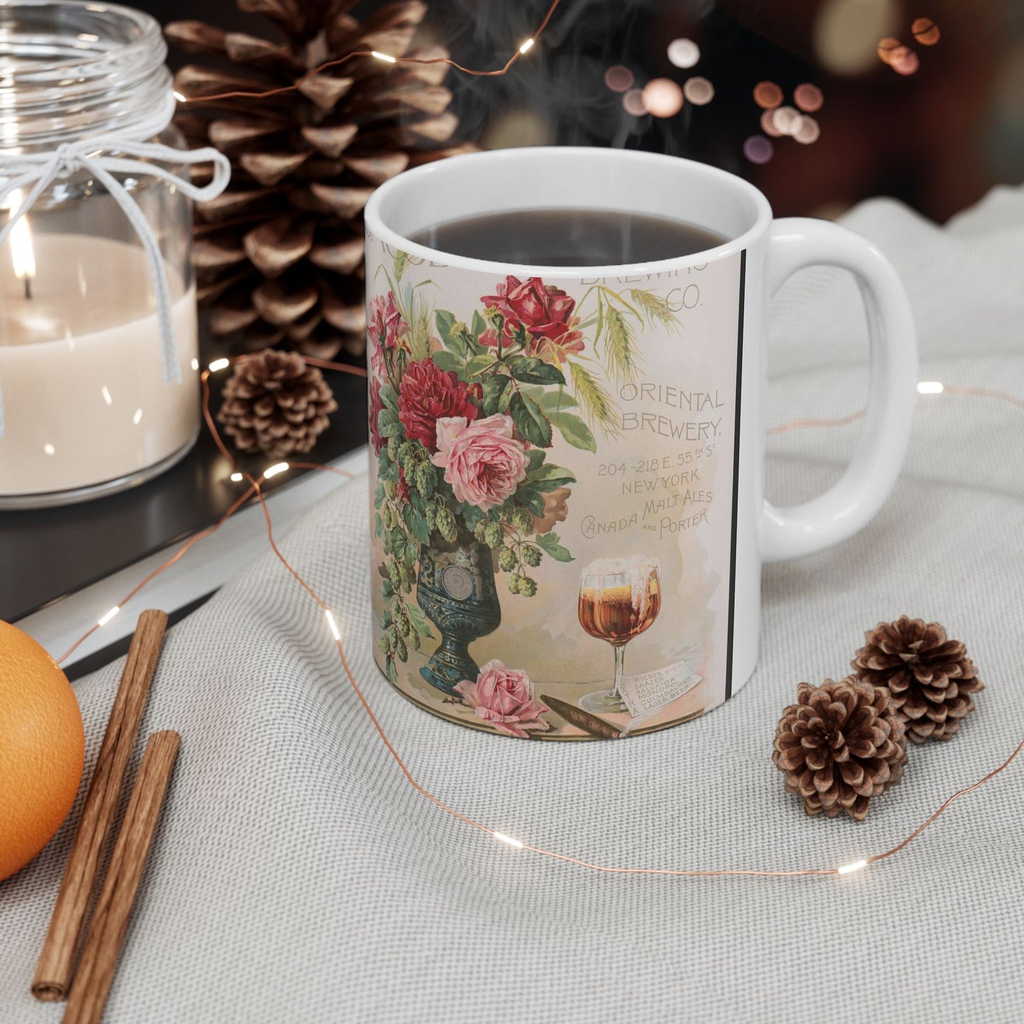 Compliments of the Jacob Hoffmann Brewing Co., Oriental brewery Beautiful Novelty Ceramic Coffee Mug 11oz