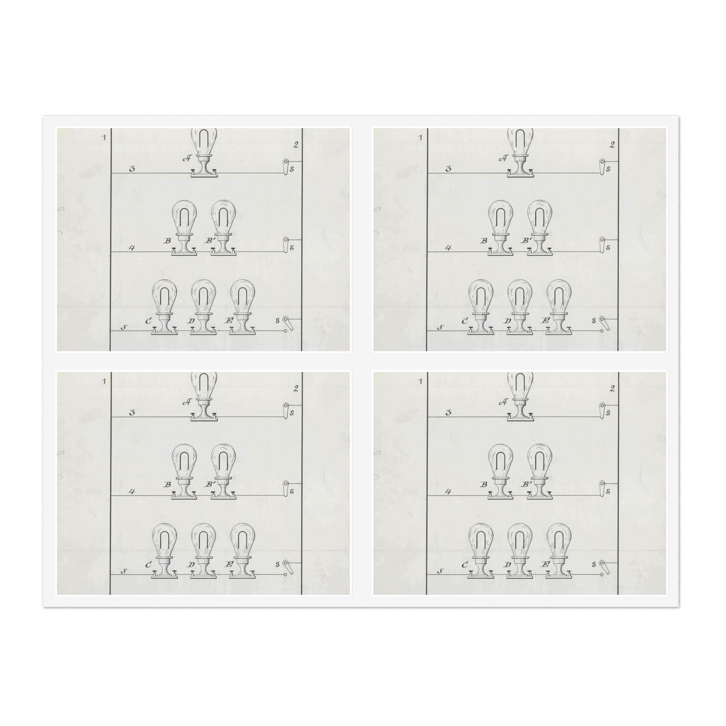 Patent drawing - for T. A. Edison's Electric Lighting Public domain  image Laminated UV Protective Vinyl Stickers