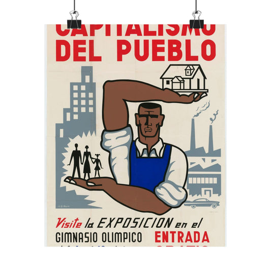 People's Capitalism Poster, United States information service propaganda High Quality Matte Wall Art Poster for Home, Office, Classroom