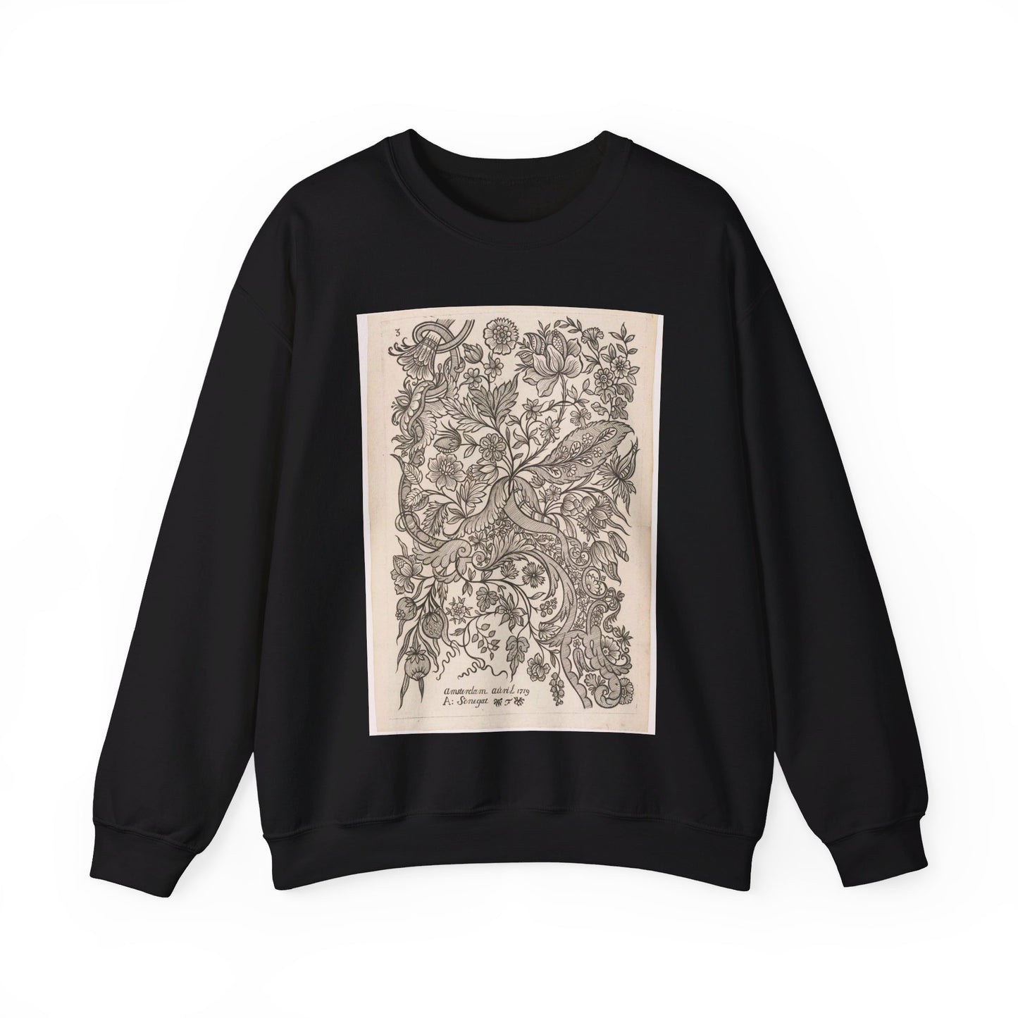 Alexander Senegat - Ontwerp voor textiel Black Heavy Blend Adult Crew Neck SweatShirt