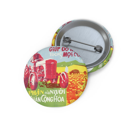 Army Helps People, United States information service propaganda Pin Buttons with Crisp Design