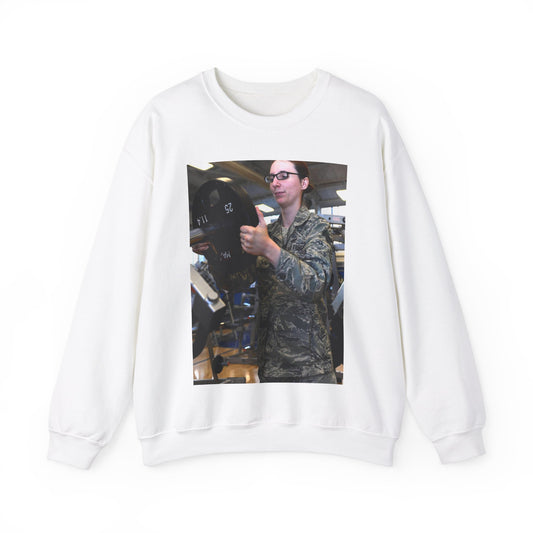 Senior Airman Cassandra Bridges, 28th Force Support White Heavy Blend Adult Crew Neck SweatShirt