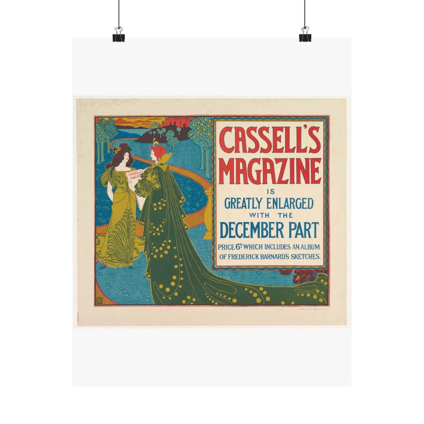 Louis Rhead - Cassell's Magazine: December High Quality Matte Wall Art Poster for Home, Office, Classroom