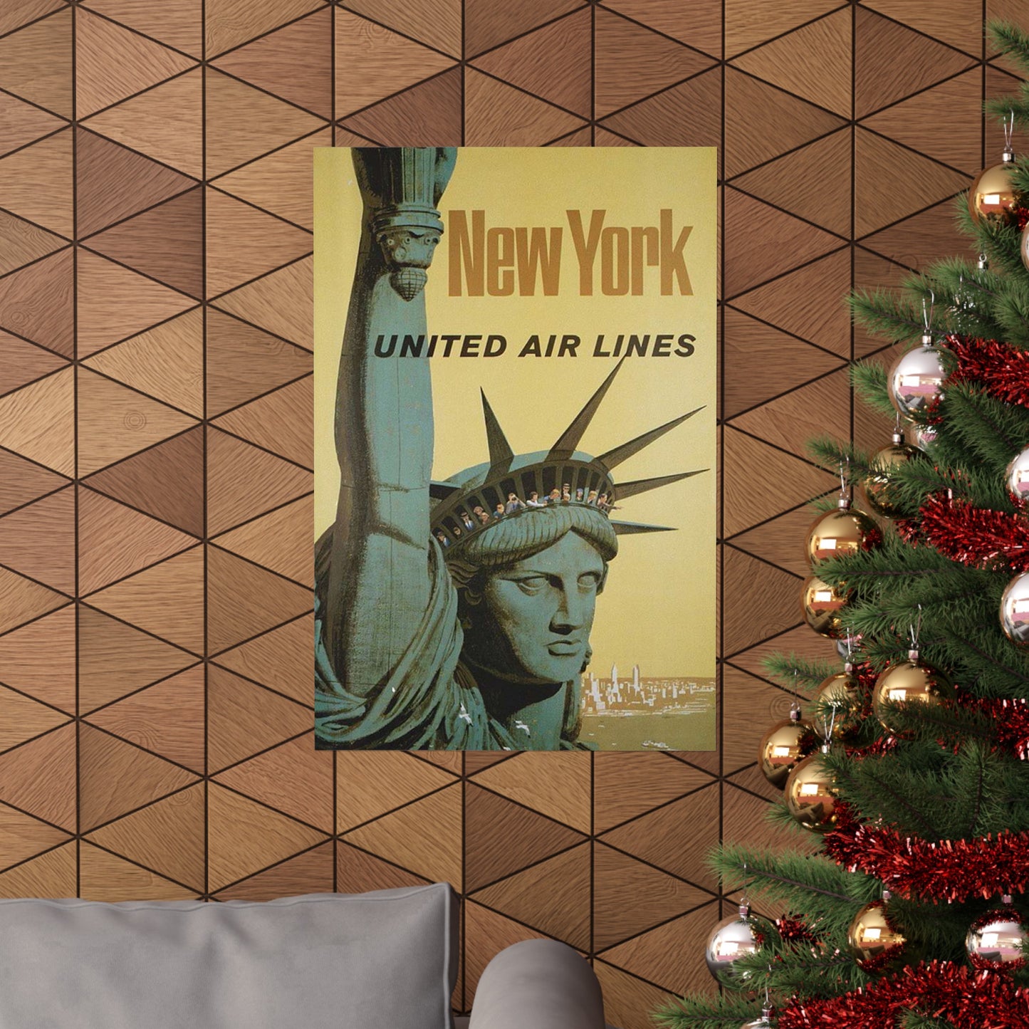 United Airlines New York Poster (19477941155) High Quality Matte Wall Art Poster for Home, Office, Classroom