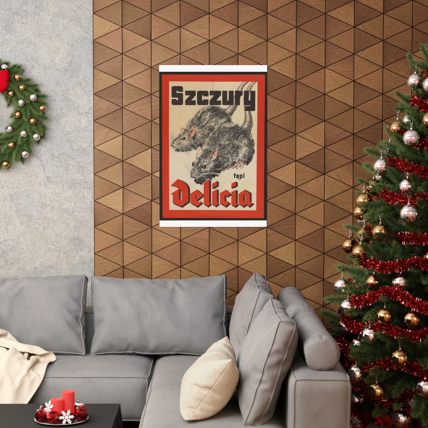 1940s poster - Szczury tępi Delicia High Quality Matte Wall Art Poster for Home, Office, Classroom