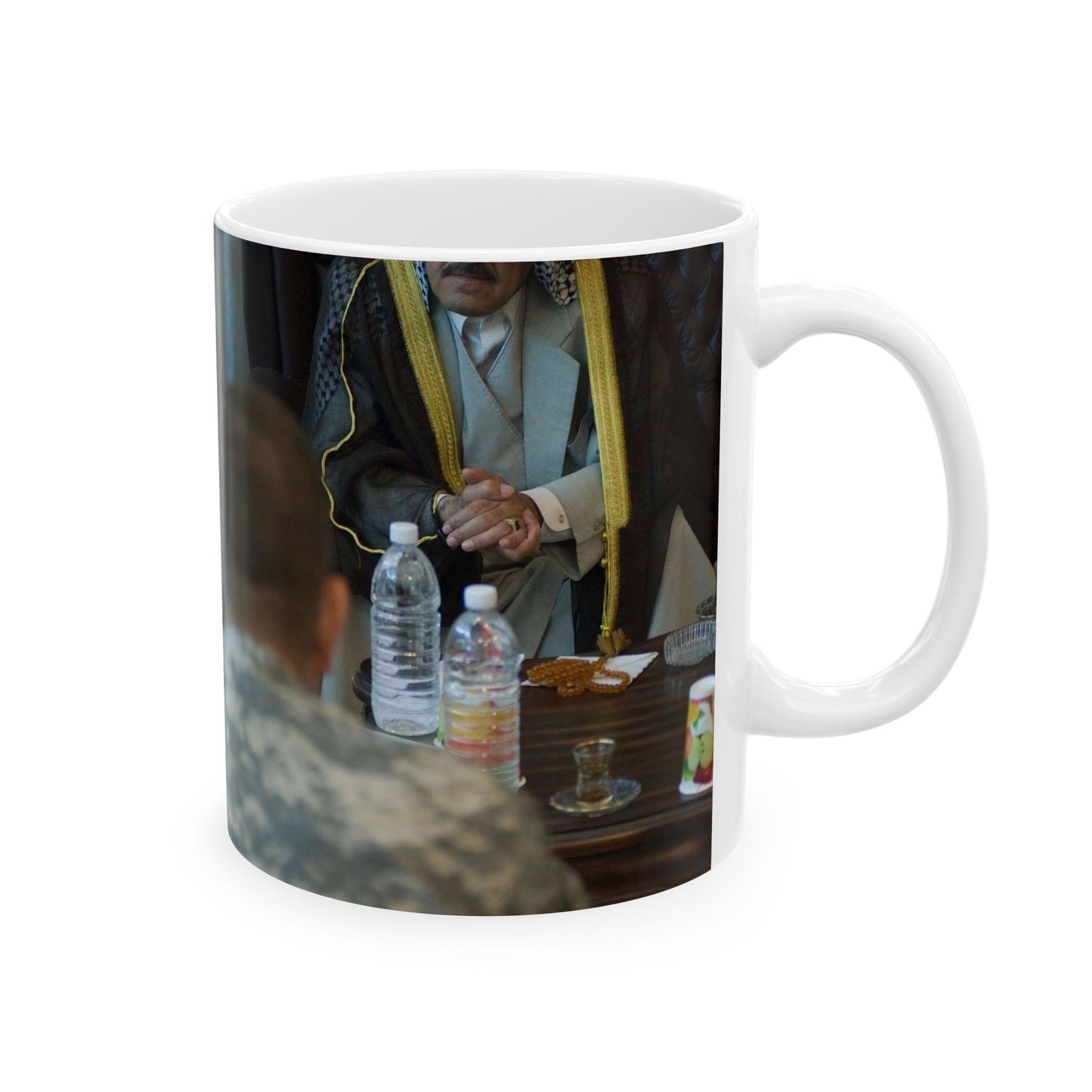 Sheik Mohammed al-Jorani listens to Col. Peter Baker, Beautiful Novelty Ceramic Coffee Mug 11oz