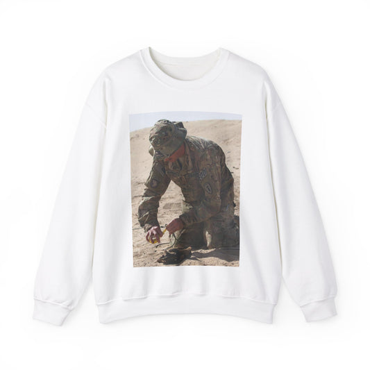 Sergeant Dustin Burkhalter, an explosive ordnance disposal White Heavy Blend Adult Crew Neck SweatShirt