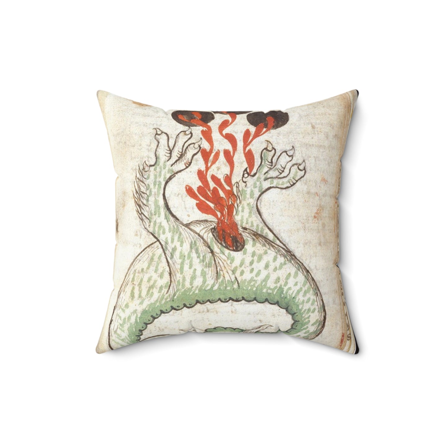 Dragon from BL Sloane 1171, f. 18v Decorative Accent Square Pillow