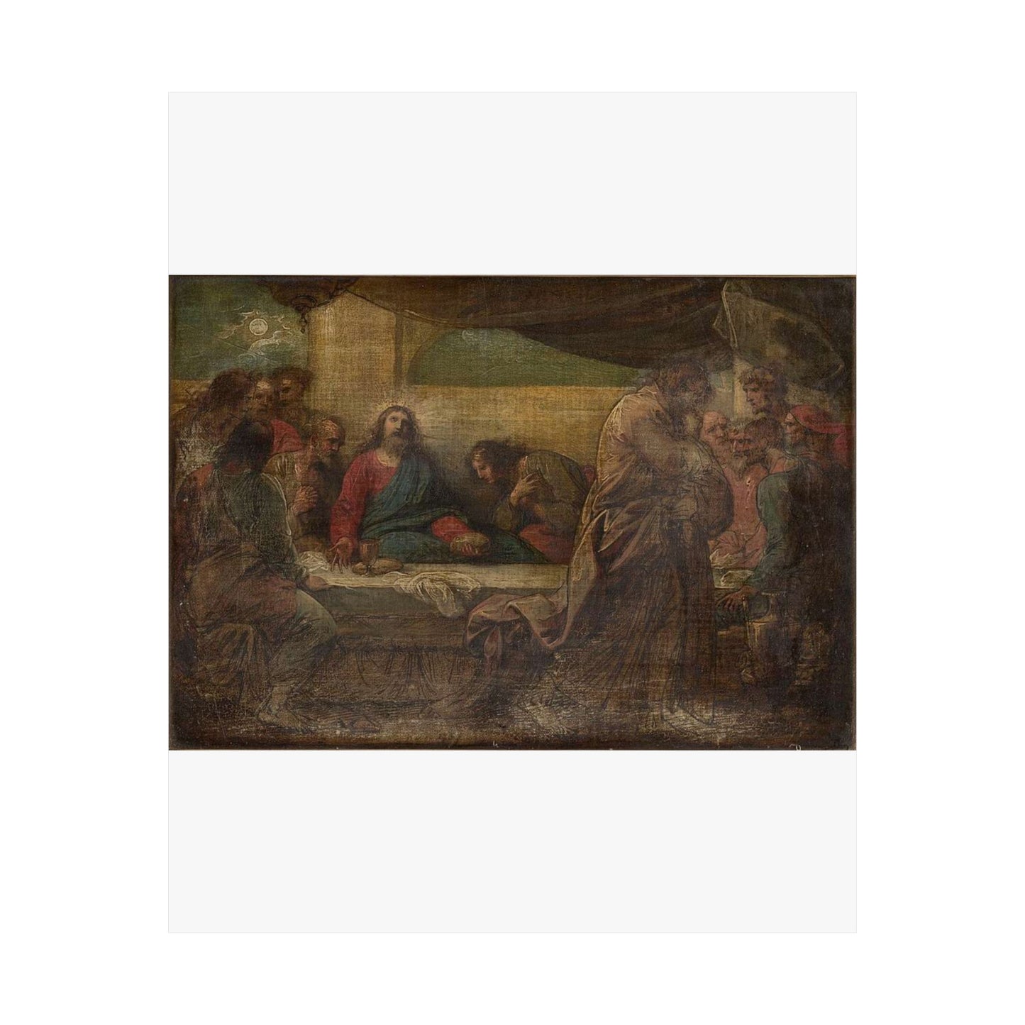 Second Sketch for The Last Supper by Benjamin West 1786 High Quality Matte Wall Art Poster for Home, Office, Classroom