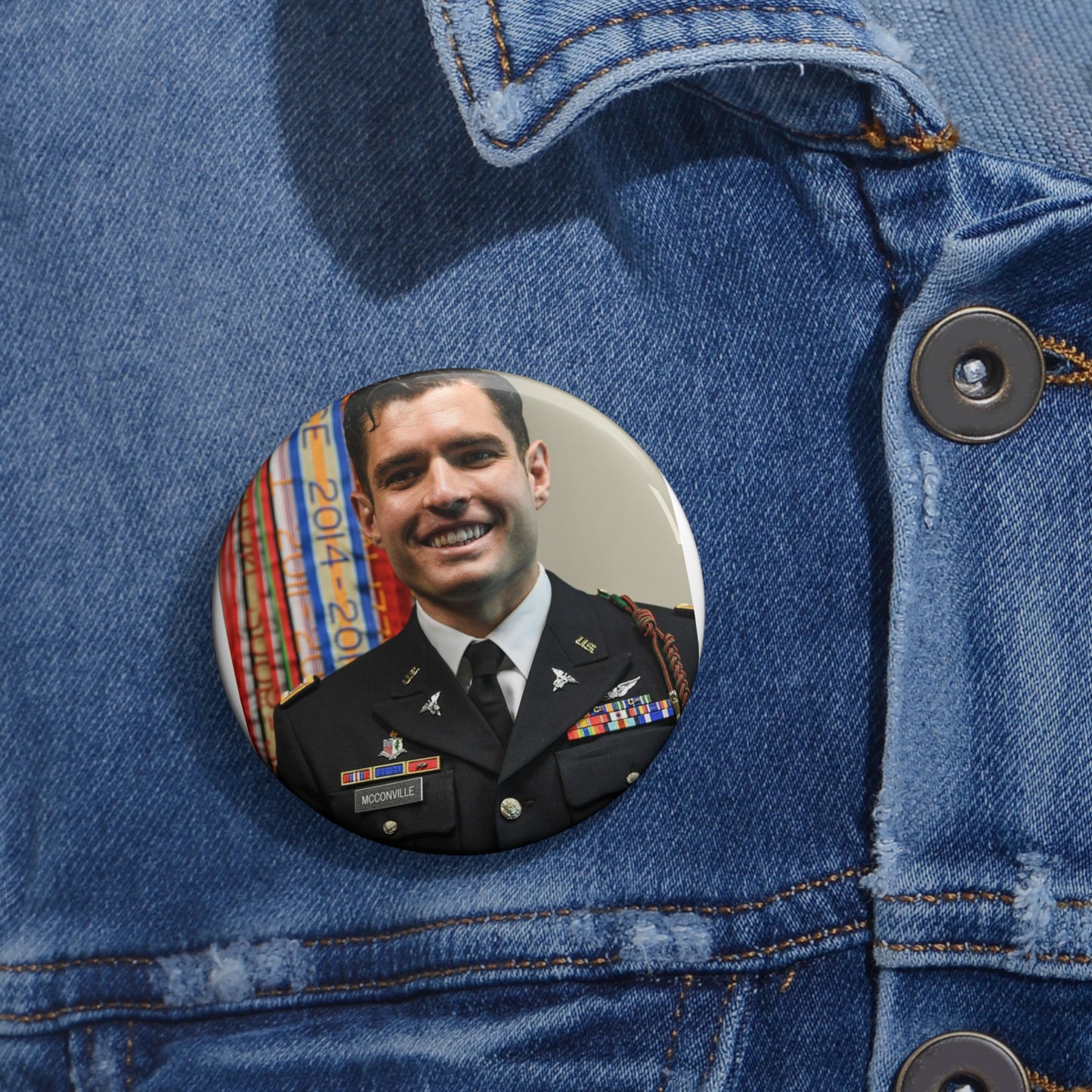Cpt. Ryan McConville poses for a photo during his promotion Pin Buttons with Crisp Design