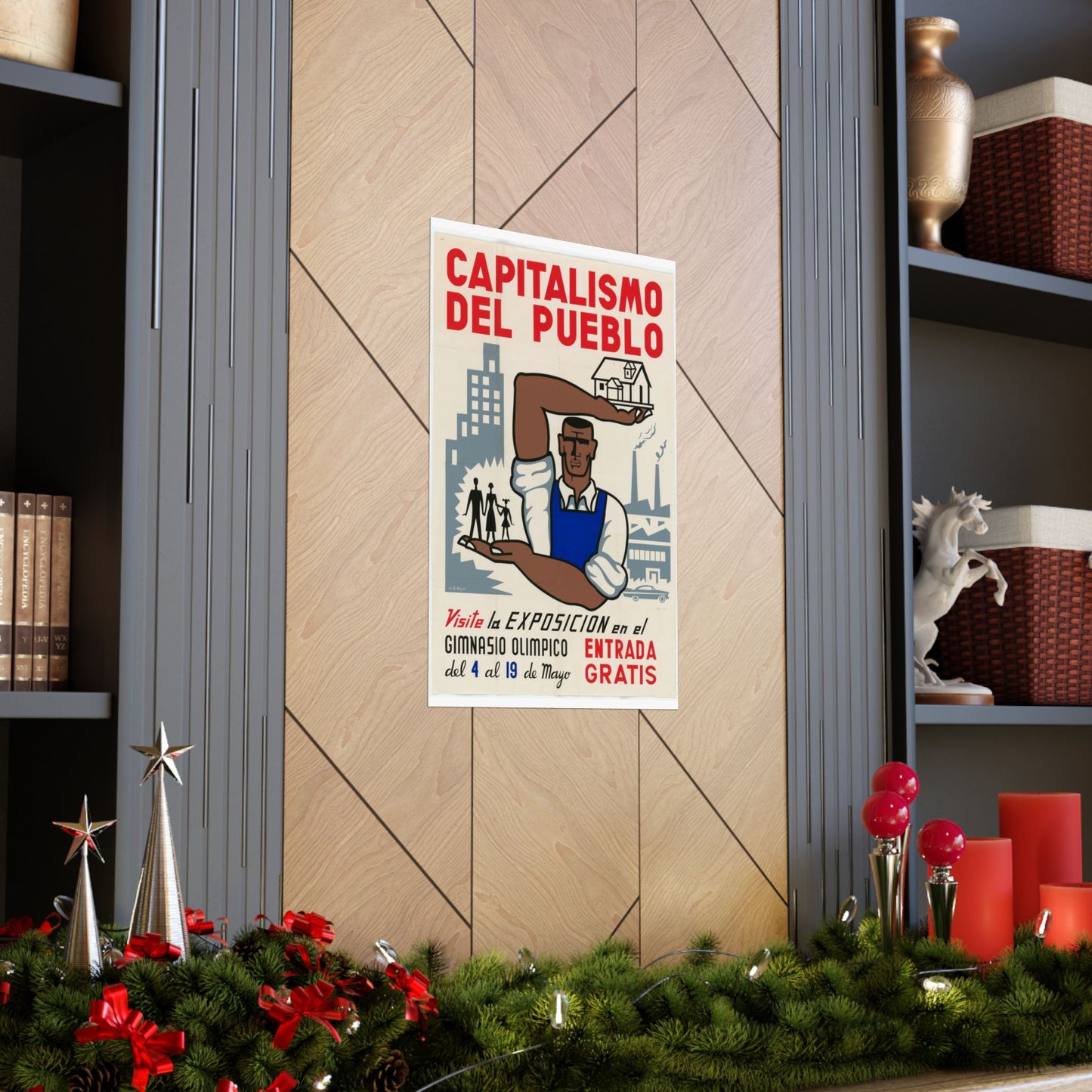 People's Capitalism Poster, United States information service propaganda High Quality Matte Wall Art Poster for Home, Office, Classroom