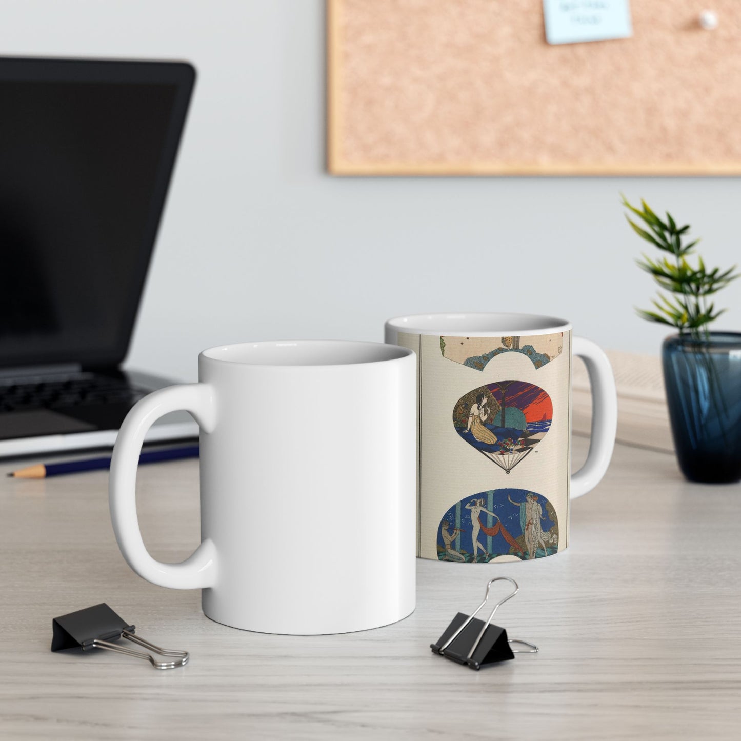 Fans by Paquin (Eventails de Paquin d'apres G. Barbier et Paul Iribe) (CBL WEp 0833) Beautiful Novelty Ceramic Coffee Mug 11oz