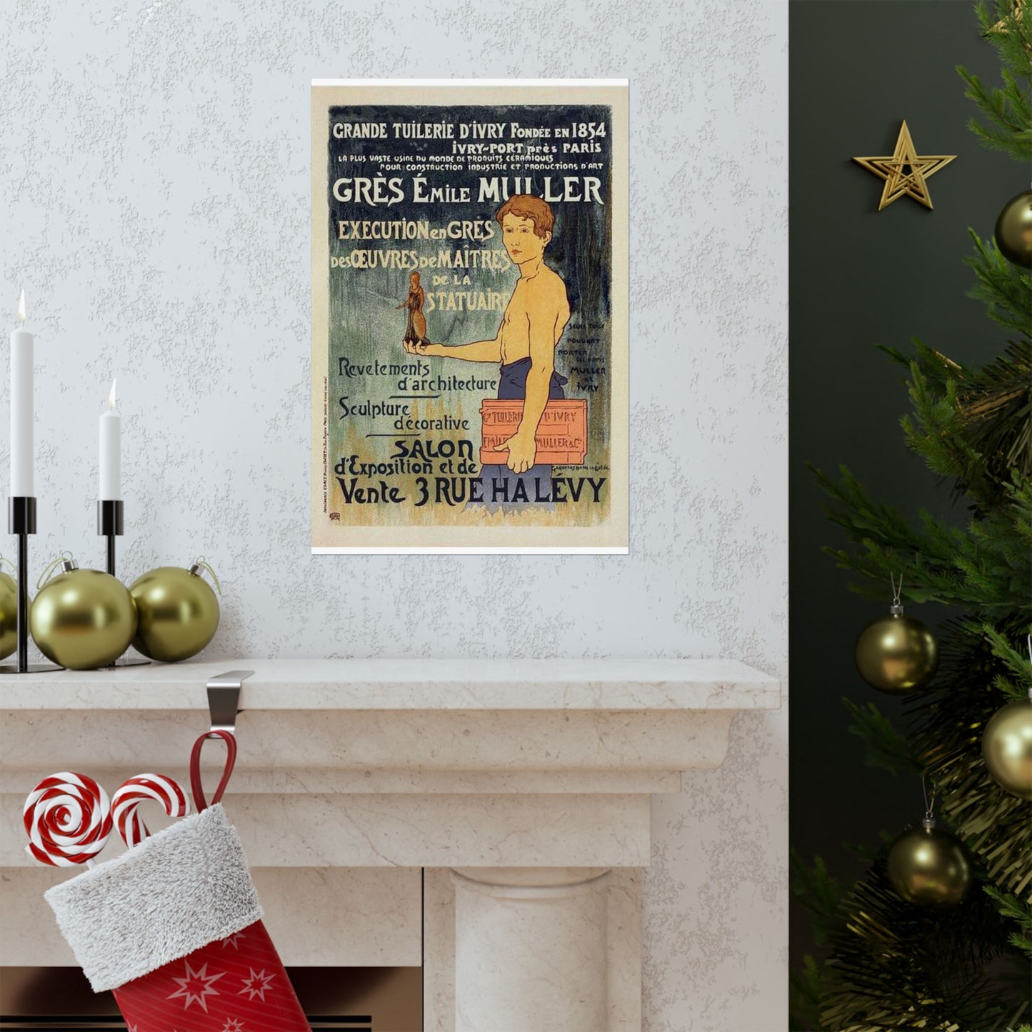 Affiche pour la "Grande Tuilerie d'Ivry" (Usine Émile Muller). High Quality Matte Wall Art Poster for Home, Office, Classroom