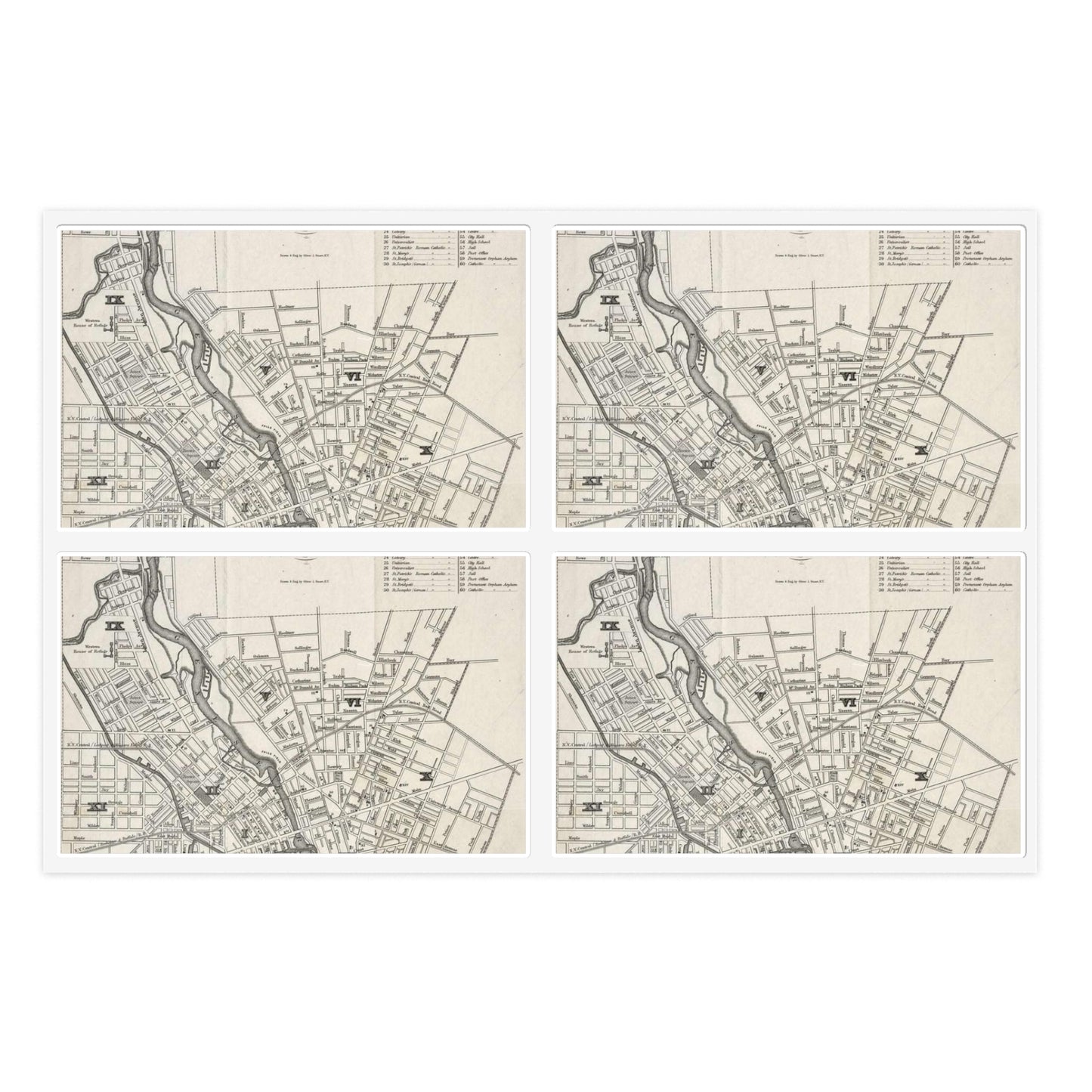 Map of the city of Rochester : from Cornells' Maps : to accompany Boyd's Rochester and six county directory / Laminated UV Protective Vinyl Stickers