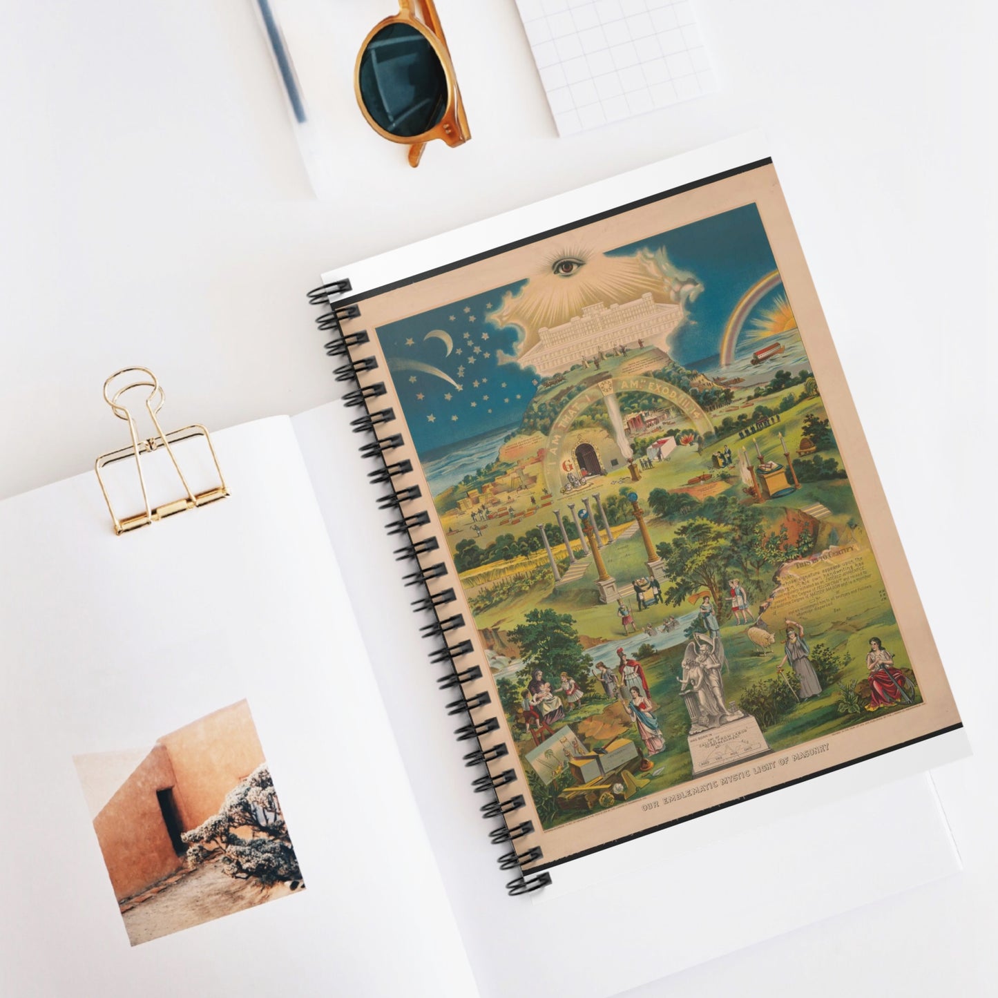 Our emblematic mystic light of masonry Spiral Bound Ruled Notebook with Printed Cover