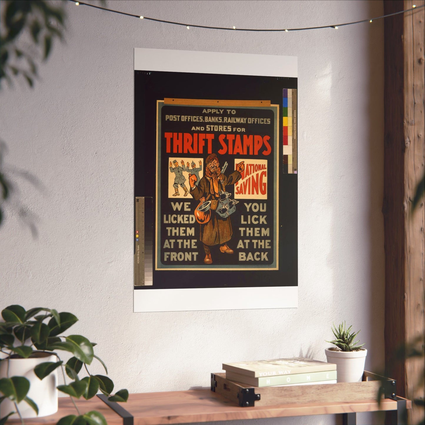 Thrift stamps. We licked them at the front, you lick them at the back High Quality Matte Wall Art Poster for Home, Office, Classroom