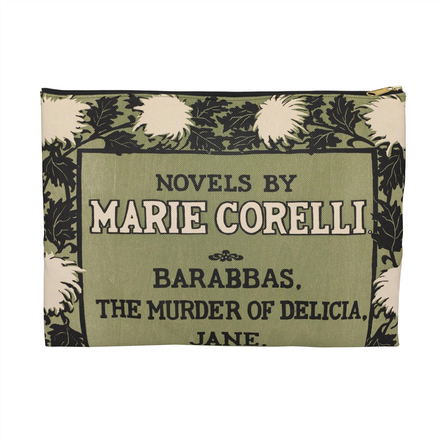 Novels by Marie Corelli, Art Nouveau poster Large Organizer Pouch with Black Zipper