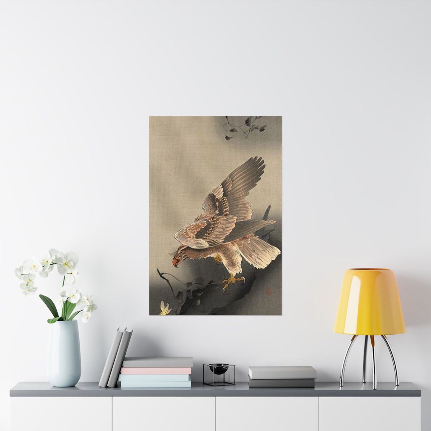 Koson - swooping-eagle, Ohara Koson High Quality Matte Wall Art Poster for Home, Office, Classroom