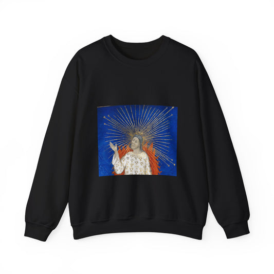 Detail, The Creation - Bible Historiale (c.1411), vol.1, f.3 - BL Royal MS 19 D III (cropped) Black Heavy Blend Adult Crew Neck SweatShirt