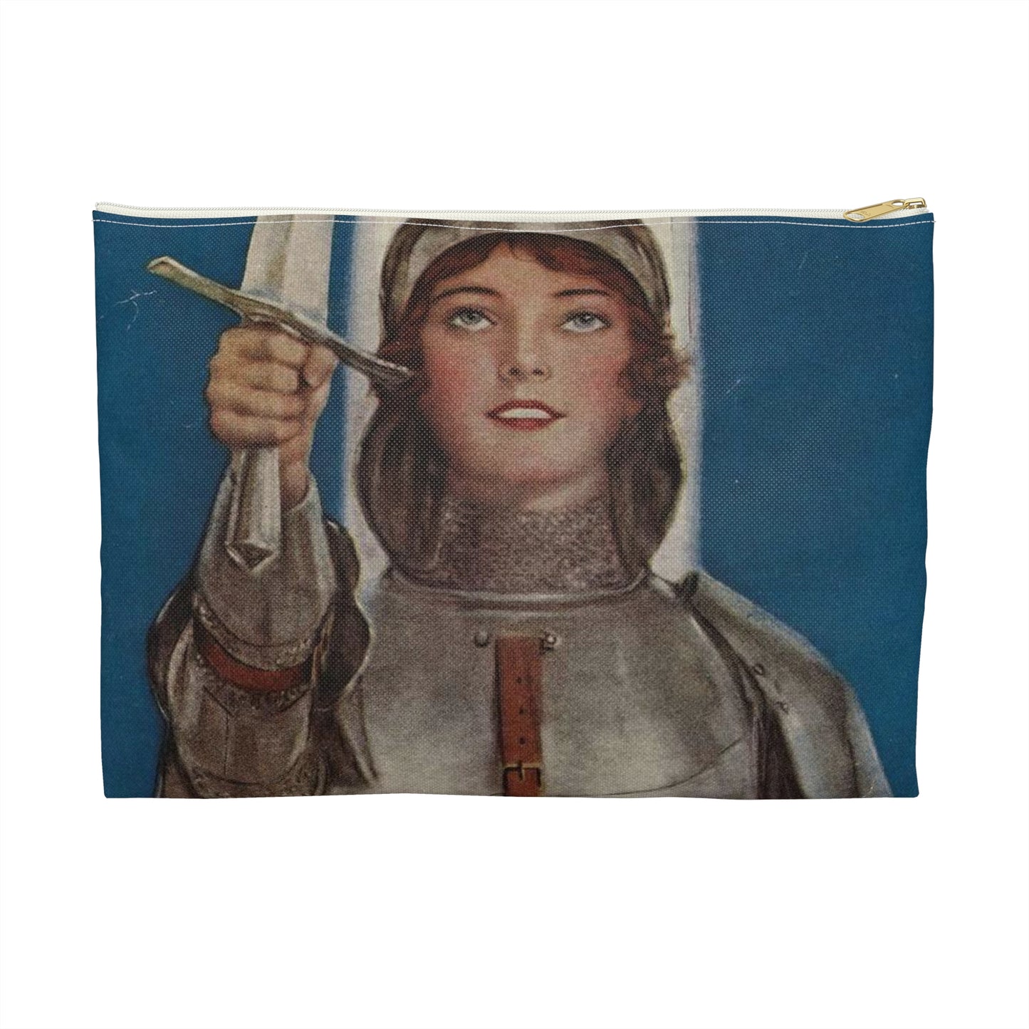 Joan of Arc Saved France Large Organizer Pouch with Black Zipper