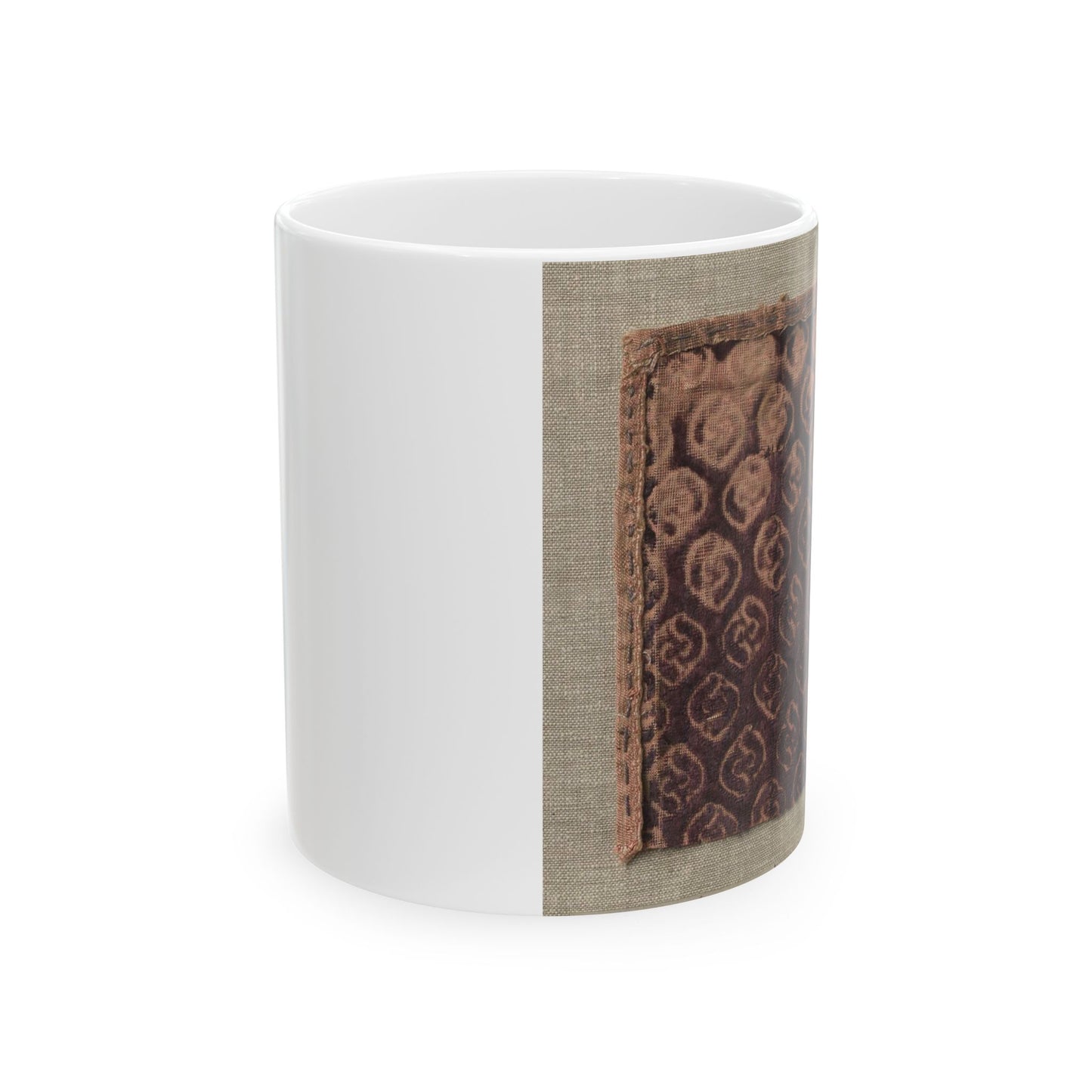 Fragment ciseléfluweel in paars met doorlopend patroon van ruiten gevuld met S-vormige voluut Beautiful Novelty Ceramic Coffee Mug 11oz