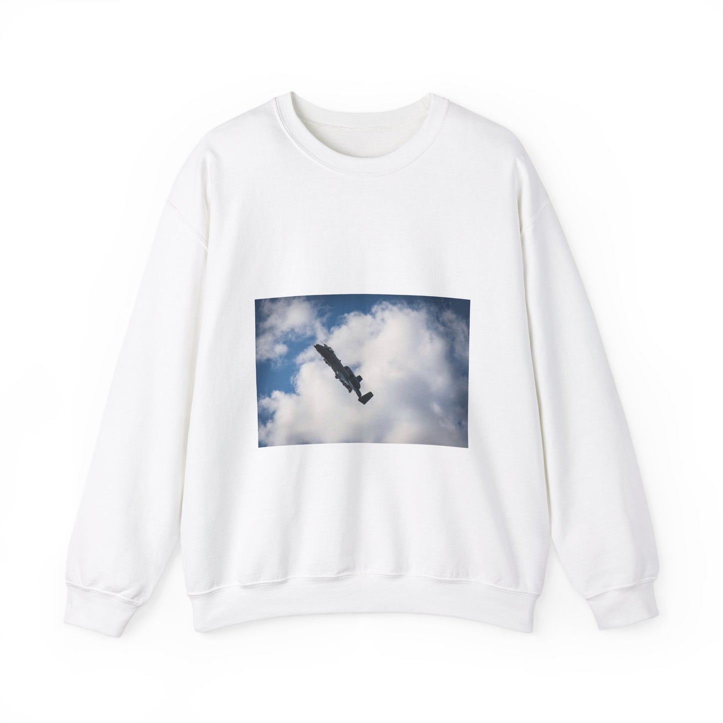 An A-10 Thunderbolt II assigned to the 51st Fighter White Heavy Blend Adult Crew Neck SweatShirt