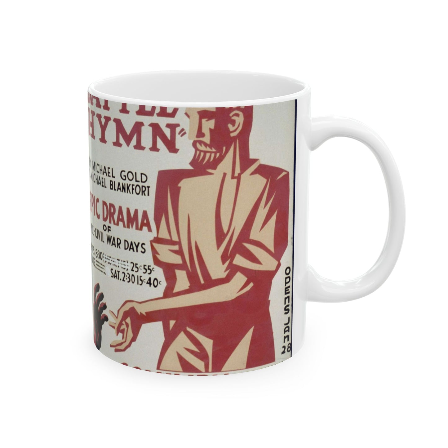 "Battle hymn" by Michael Gold & Michael Blankfort epic drama of pre-civil war days. Beautiful Novelty Ceramic Coffee Mug 11oz