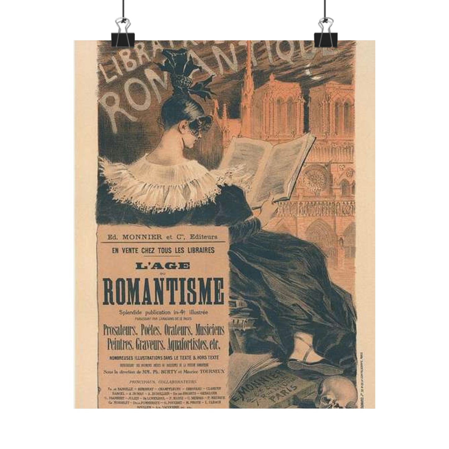 Affiche pour la "Librairie Romantique". High Quality Matte Wall Art Poster for Home, Office, Classroom