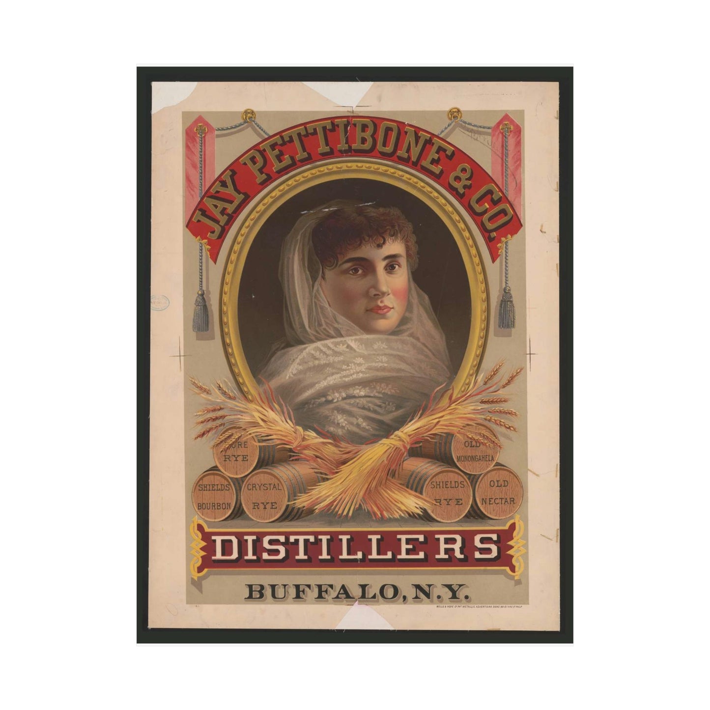 Jay Pettibone & Co., distillers, Buffalo, N.Y High Quality Matte Wall Art Poster for Home, Office, Classroom