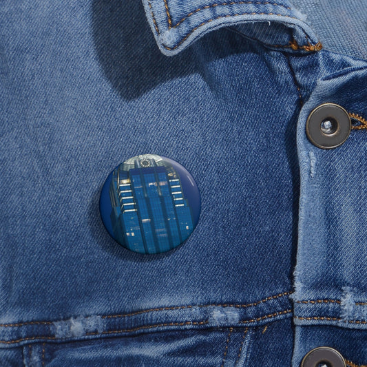 The upper reaches of Frost Bank Tower, a prominent Austin, Texas, skyscraper Pin Buttons with Crisp Design