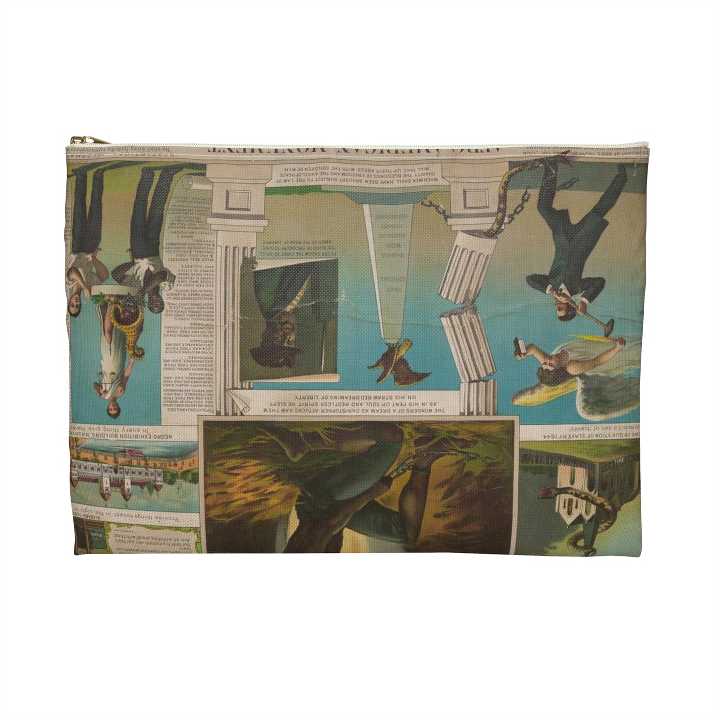 Afro-American Monument - Print, Library of Congress collection Large Organizer Pouch with Black Zipper