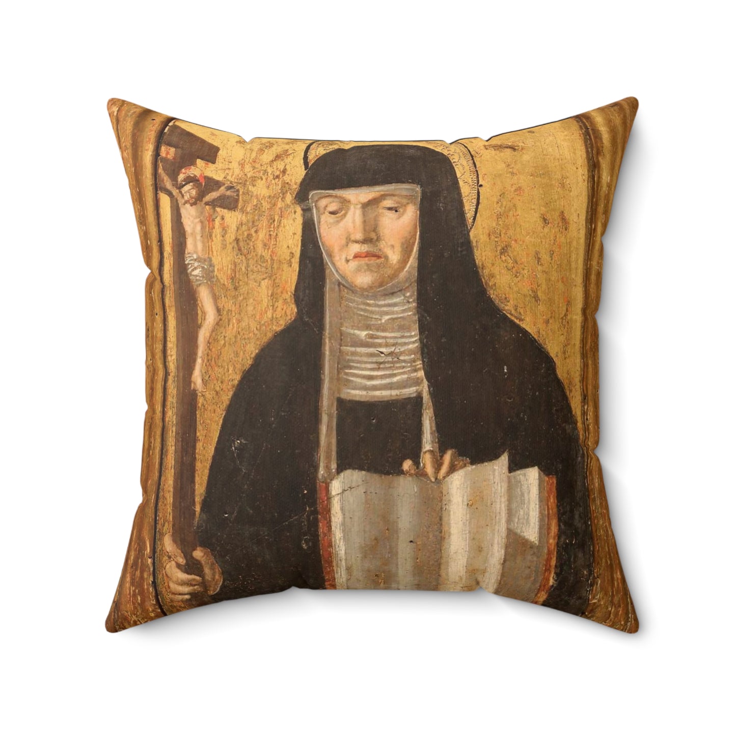 Bernardo parentino, santa scolastica, 1496 ca Decorative Accent Square Pillow